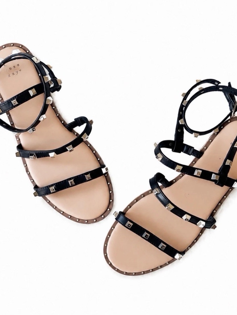 a new day Black Studded Strappy Sandals